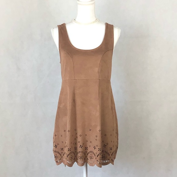 MINKPINK Dresses & Skirts - MinkPink Suede Sleeveless Lazer Cut Dress